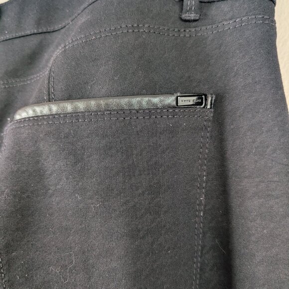 White House Black Market Black Skinny Ankle Pant Zippered Leg Houndstooth Sz 14 - Picture 10 of 16